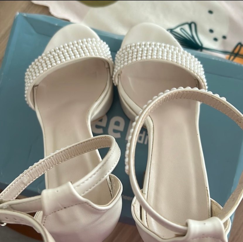 İnci Detaylı Beyaz Platform Abiye Ayakkabı - Görsel 3