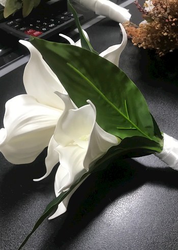 Beyaz minimalist gelin buketi - Görsel 2