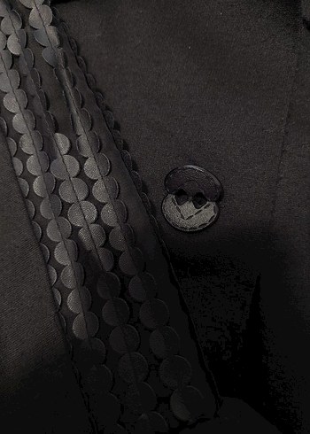 Düğmeli Siyah kadın pardesü - Görsel 4