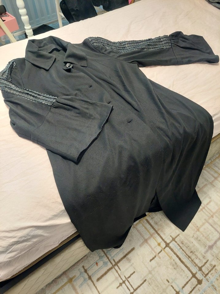 Düğmeli Siyah kadın pardesü - Görsel 3