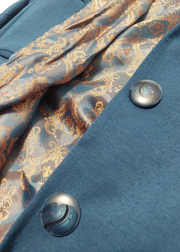 Düğmeli Lacivert pardesü - Görsel 3