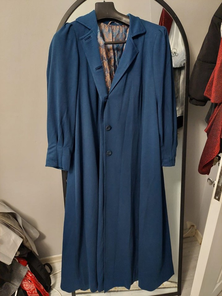 Düğmeli Lacivert pardesü - Görsel 4