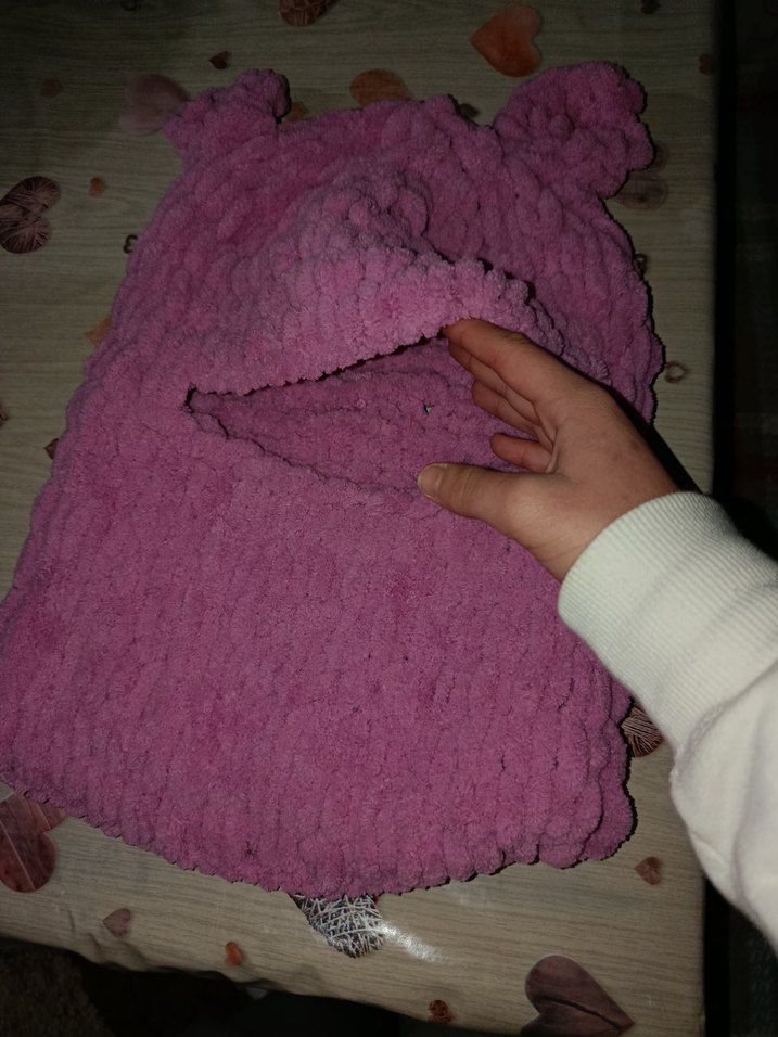 Pembe Örgü Balaklava model wegh maskesi - Görsel 2