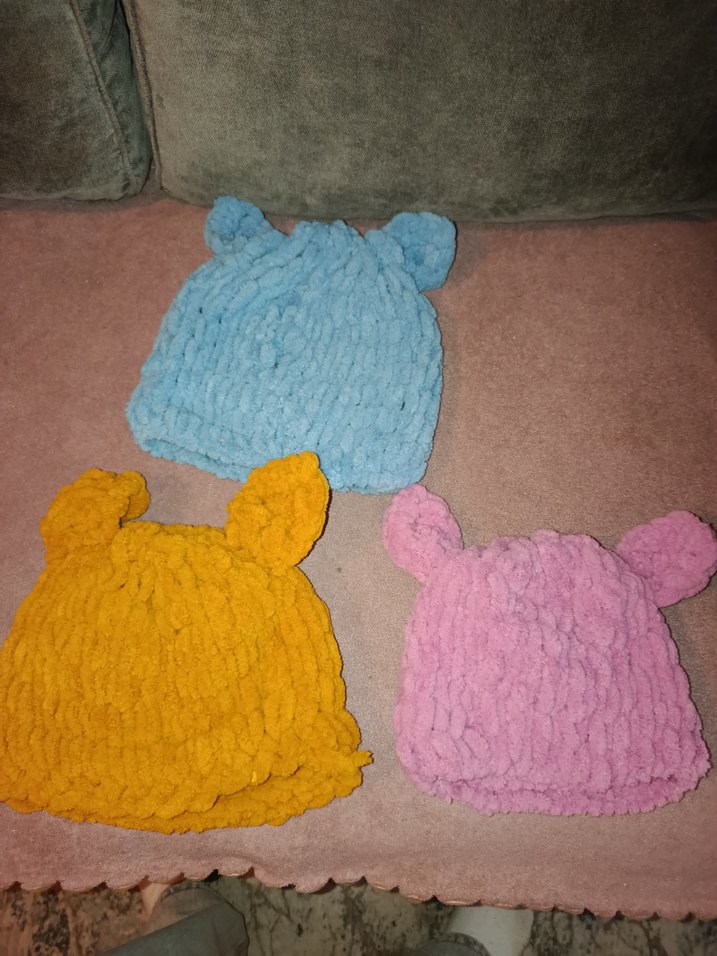 Sarı Örgü Çocuk Bere Kulaklı yumuşakk çok rahat sıcak tutar - Görsel 2