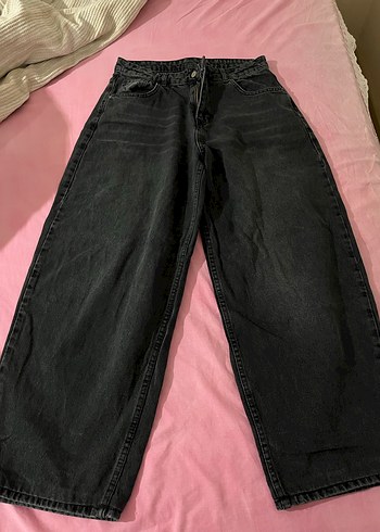 Siyah düşük bel loose baggy jeans - Görsel 3
