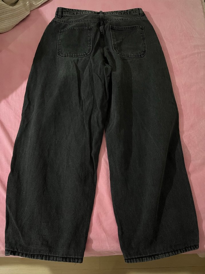 Siyah düşük bel loose baggy jeans - Görsel 5