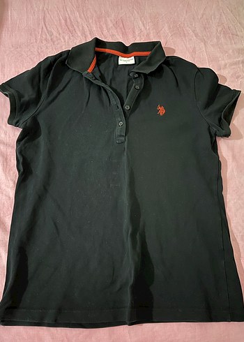 Düğmeli Siyah kadın Polo Tişört - Görsel 3