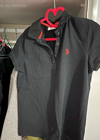 Düğmeli Siyah kadın Polo Tişört - Görsel 2