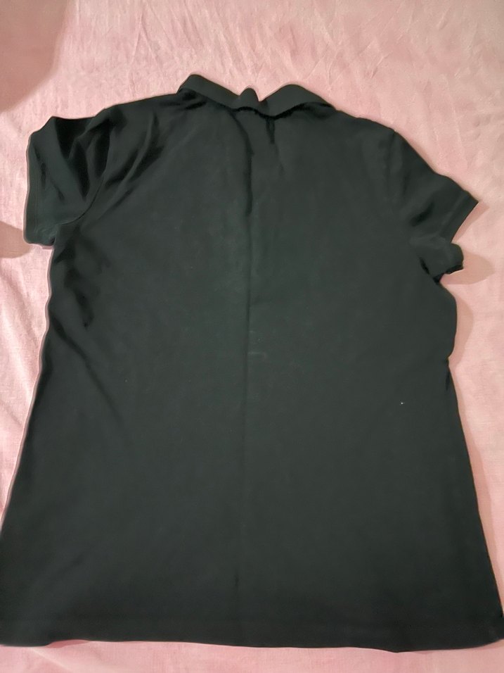 Düğmeli Siyah kadın Polo Tişört - Görsel 4