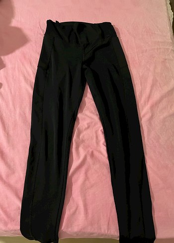 Siyah cep detaylı Kadın Tayt - Görsel 3