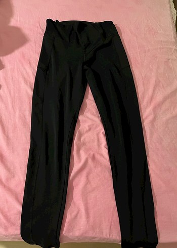 Siyah cep detaylı Kadın Tayt - Görsel 2