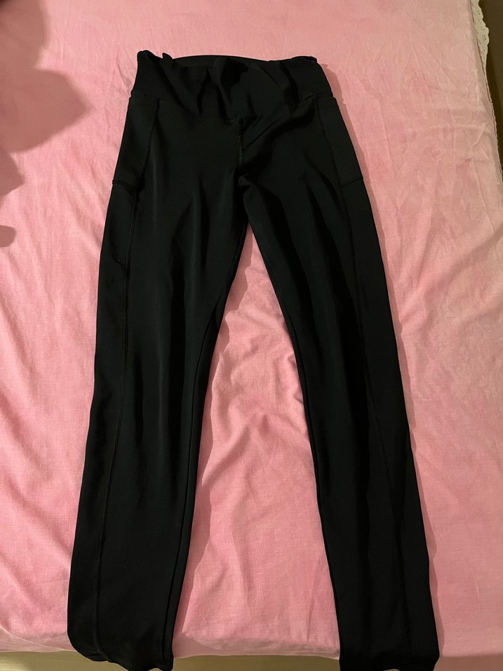 Siyah cep detaylı Kadın Tayt - Görsel 2