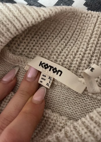 Kadın bej renkli Örgü Yüksek Yaka Kazak - Görsel 5