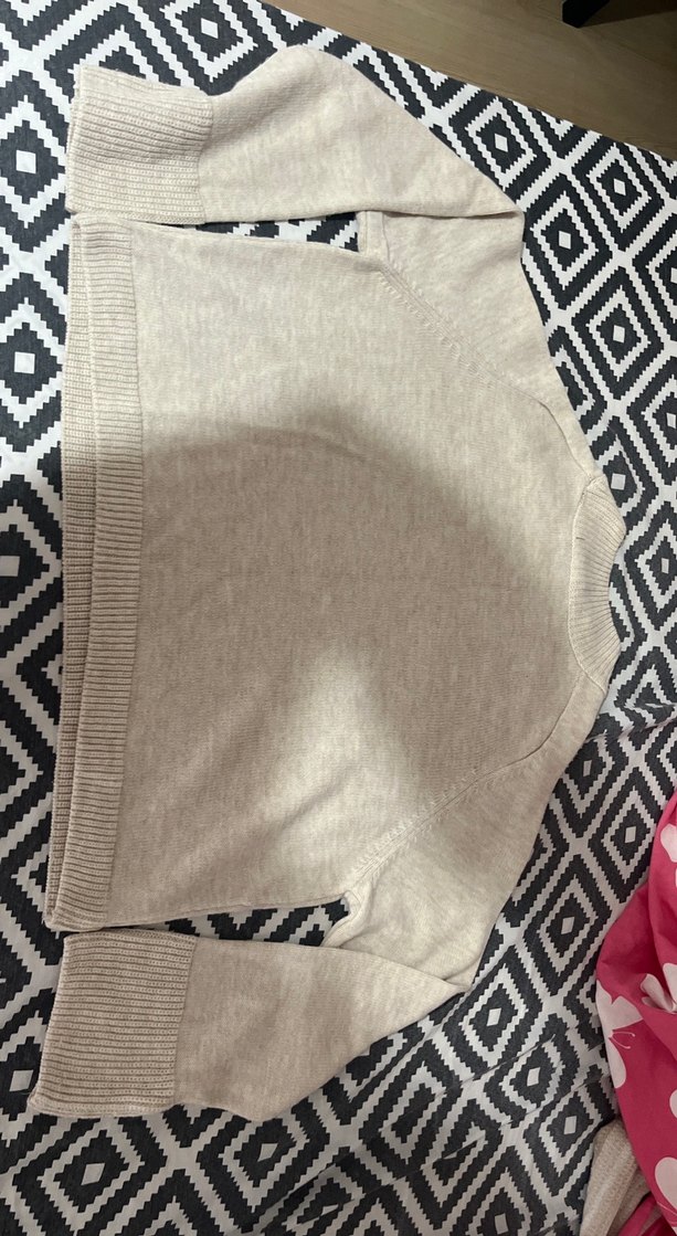 Kadın bej renkli Örgü Yüksek Yaka Kazak - Görsel 4