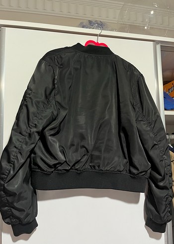 Siyah Fermuarlı Kadın Bomber Ceket - Görsel 4