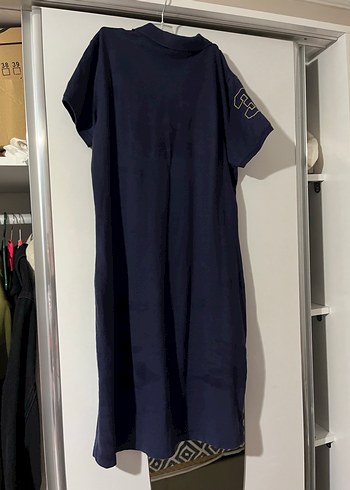 Lacivert Kadın Polo Yaka Günlük Elbise - Görsel 6