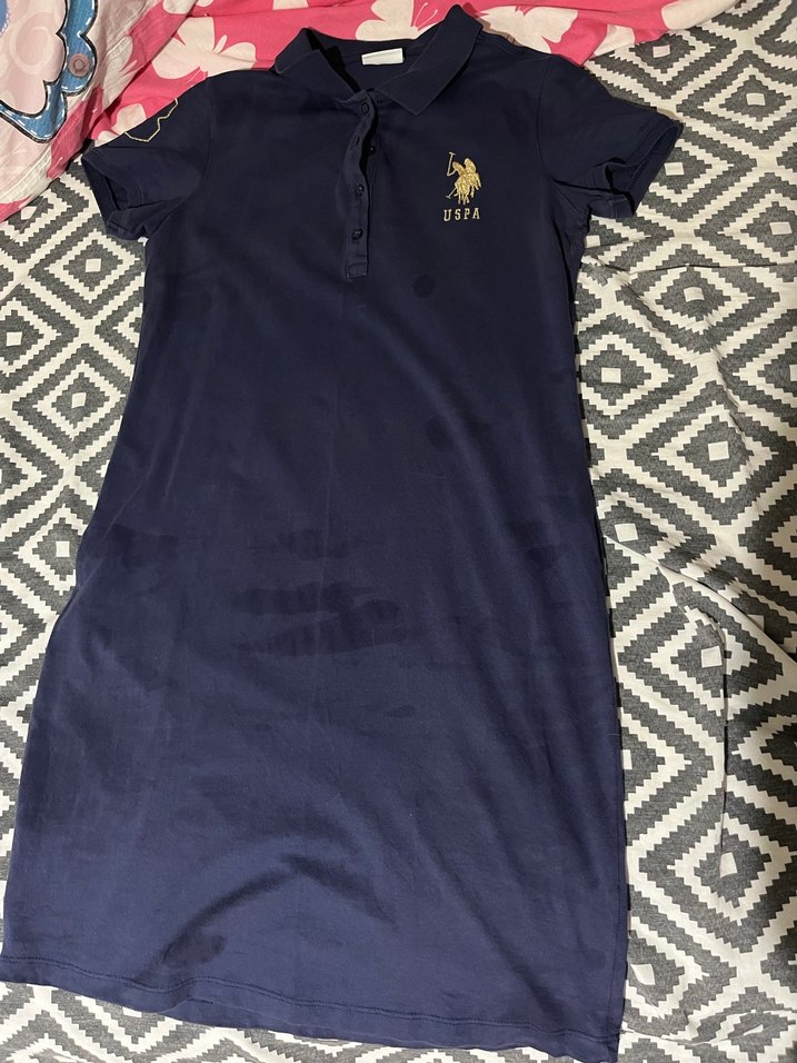 Lacivert Kadın Polo Yaka Günlük Elbise - Görsel 4