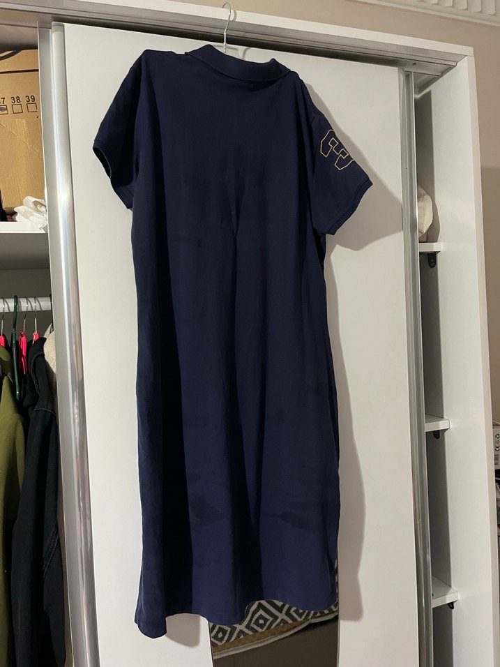 Lacivert Kadın Polo Yaka Günlük Elbise - Görsel 5