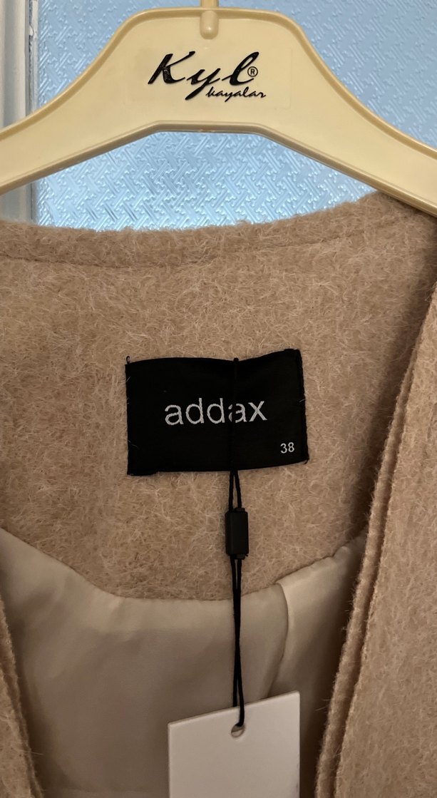 Bej Kemerli Midi Kadın Yün Palto - Görsel 3