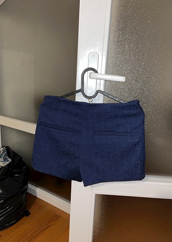 Kadın Lacivert Mini Denim Şort - Görsel 3