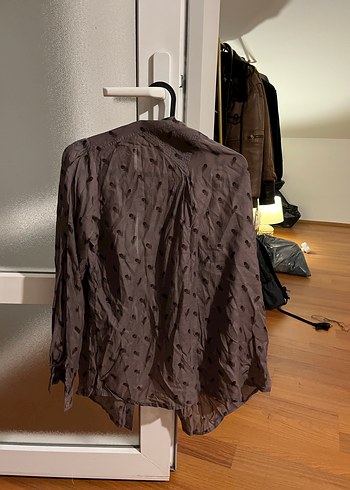 Düğmeli Bohem Kahverengi Keten Gömlek - Görsel 2