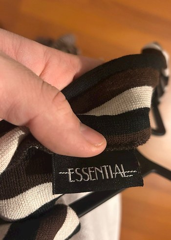 Tokalı Çizgili Midi Kadın Elbise - Görsel 4