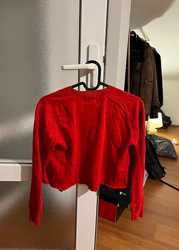 Kırmızı çocuk hırka - Görsel 3