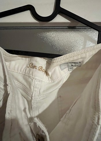 Beyaz Keten Kadın Kumaş Pantolon - Görsel 5