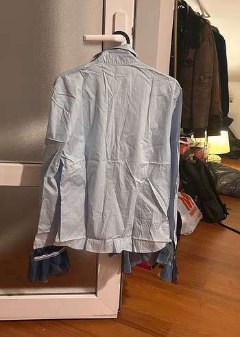 Gri Kadın Uzun Kollu Fırfırlı Keten Gömlek - Görsel 4