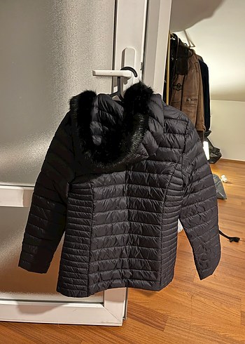 Siyah Fermuarlı Kadın Midi Mont - Görsel 3