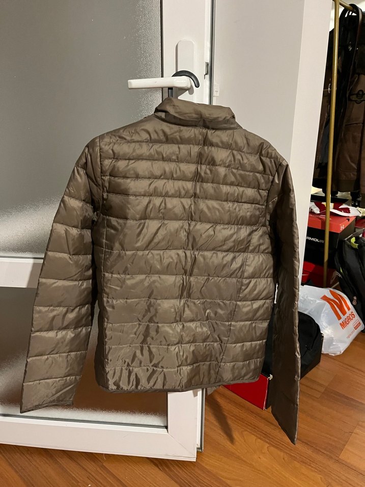 Kadın Kahverengi Fermuarlı İnce Mont - Görsel 2