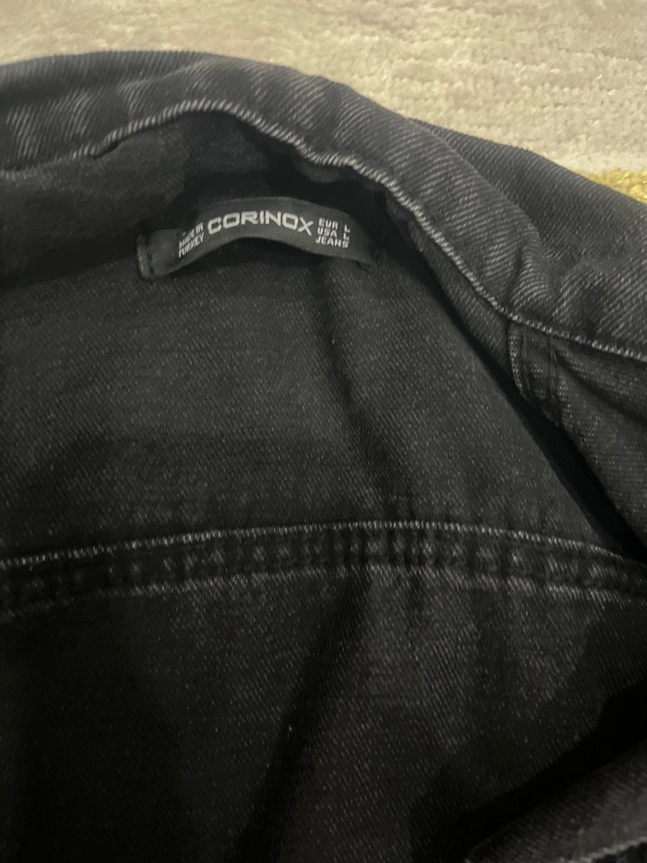 Düğmeli Siyah Kadın Denim Ceket - Görsel 2