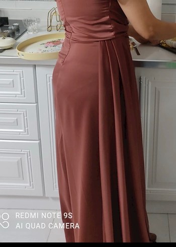 Abiye  saten elbise - Görsel 2