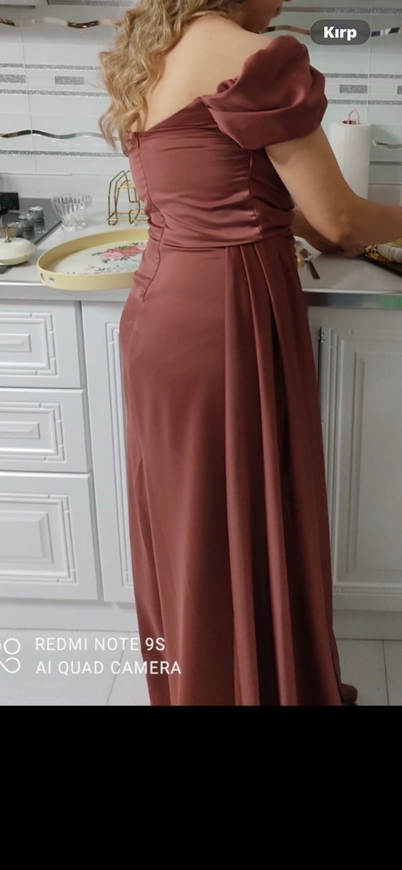 Abiye  saten elbise - Görsel 2