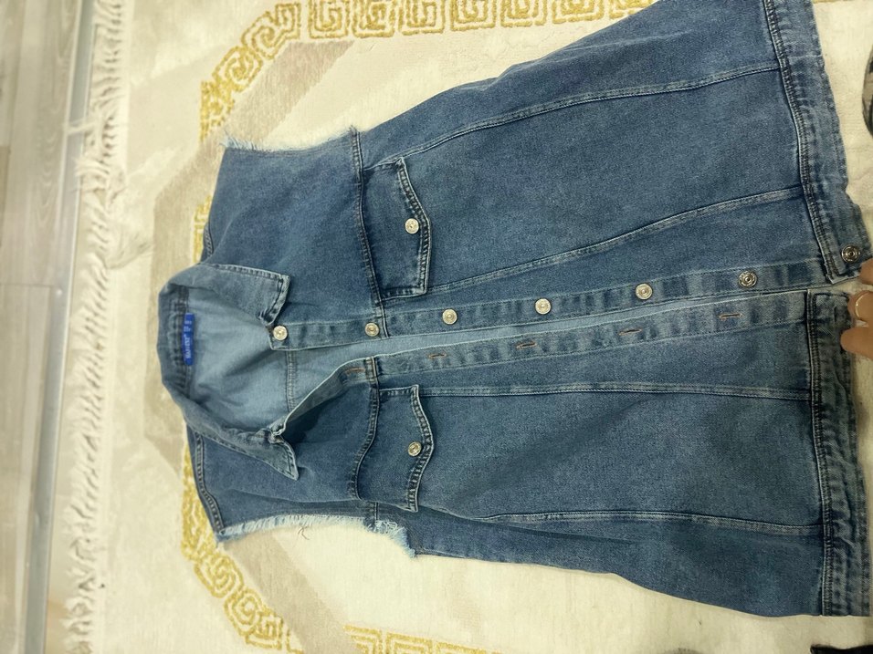 Mavi Düğmeli Kadın Denim Yelek - Görsel 3