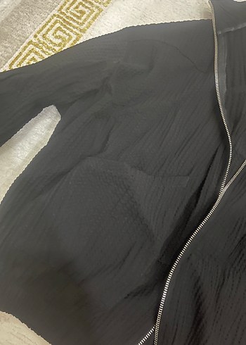 Siyah Kadın Keten Fermuarlı Pantolon - Görsel 4