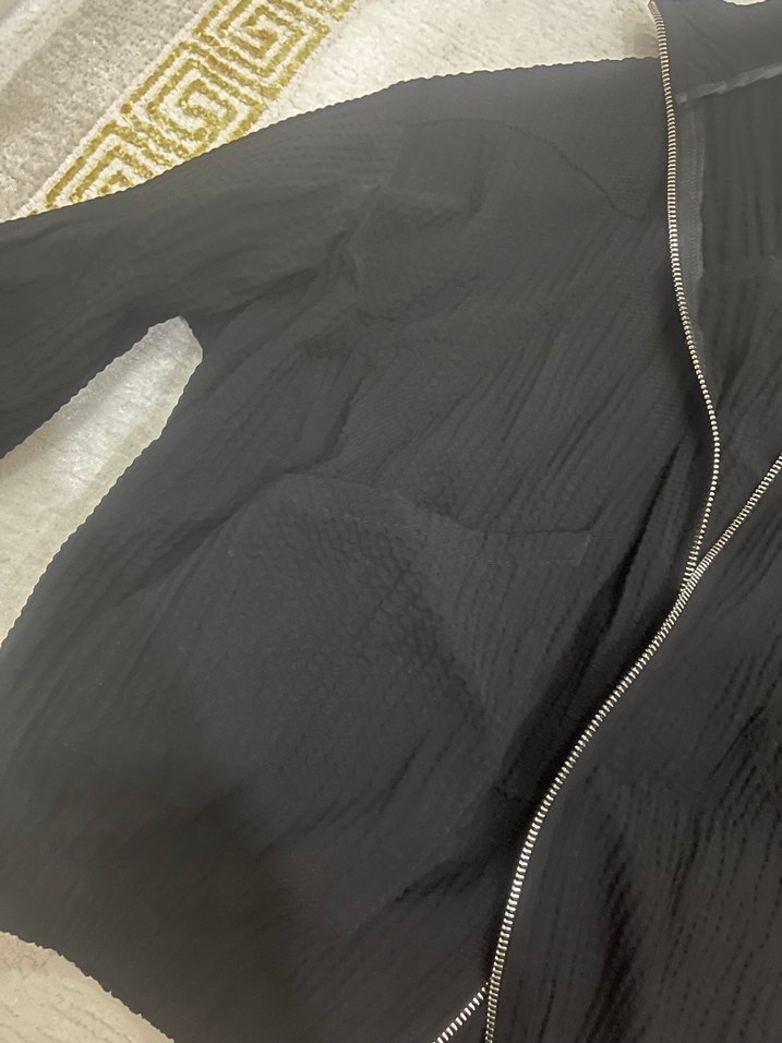 Siyah Kadın Keten Fermuarlı Pantolon - Görsel 4