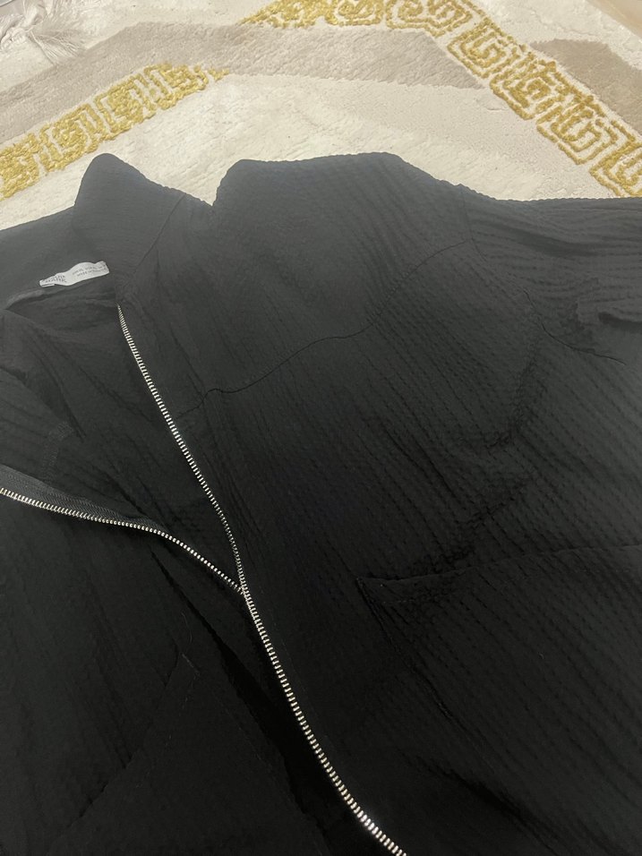 Siyah Kadın Keten Fermuarlı Pantolon - Görsel 3