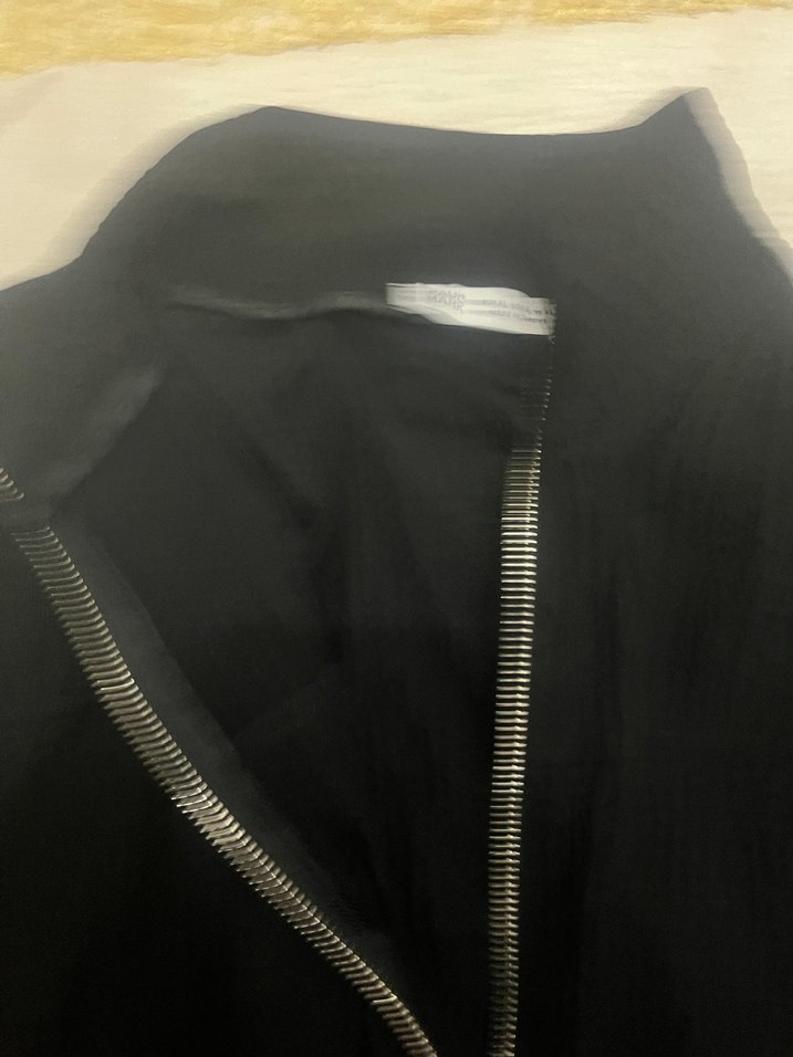 Siyah Kadın Keten Fermuarlı Pantolon - Görsel 5