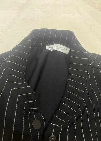 Düğmeli Siyah Midi Hamile Ceketi - Görsel 2