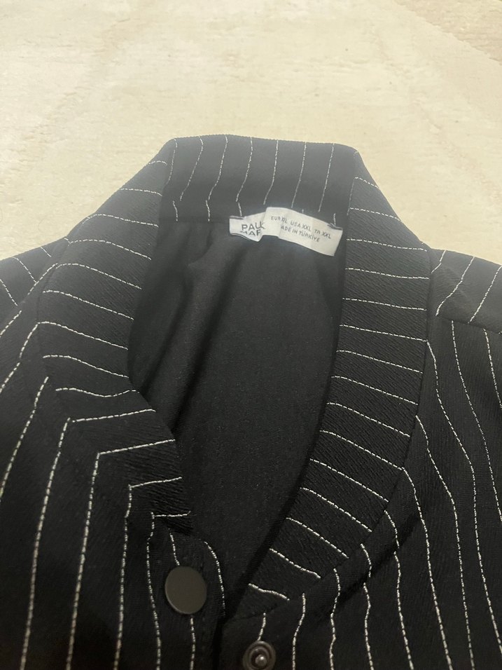 Düğmeli Siyah Midi Hamile Ceketi - Görsel 2