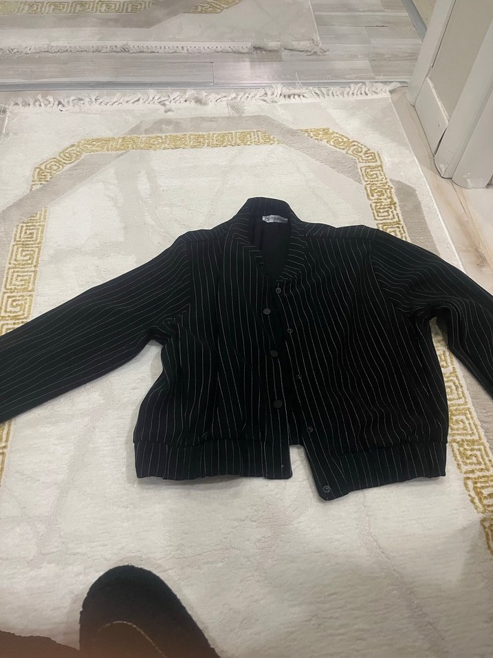 Düğmeli Siyah Midi Hamile Ceketi - Görsel 4