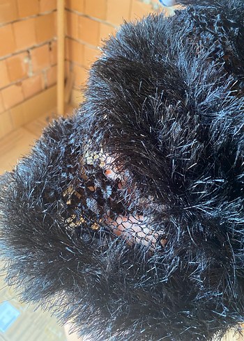 Parlak Kürk Detaylı Örgü Kadın Yelek - Görsel 4