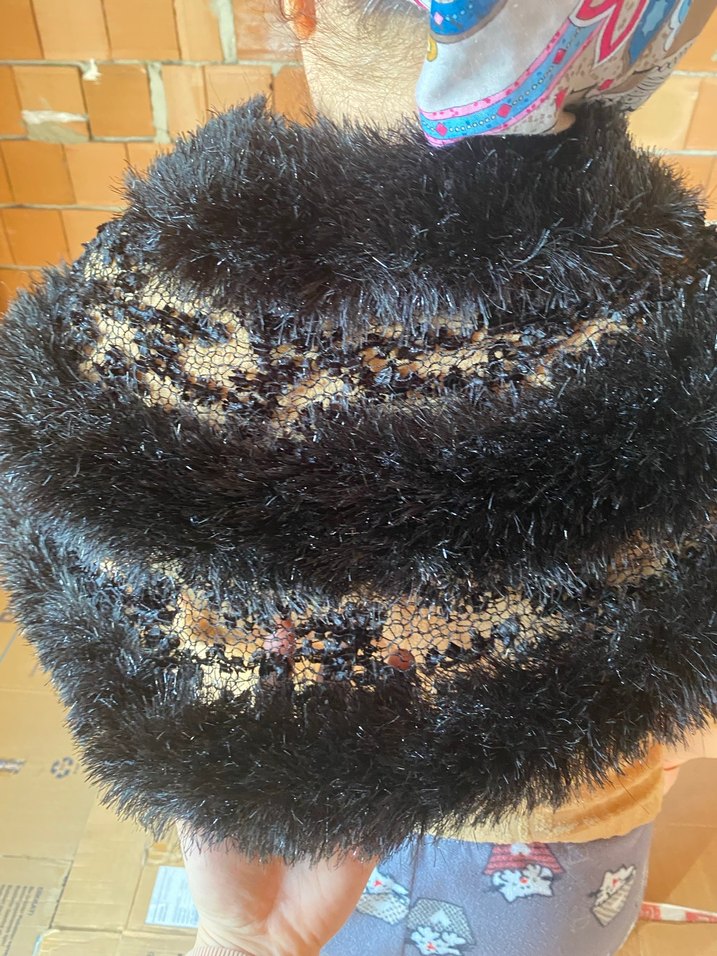 Parlak Kürk Detaylı Örgü Kadın Yelek - Görsel 3