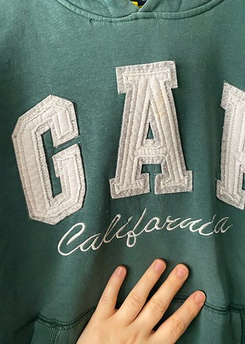 GAP Kadın Yeşil Kapüşonlu Sweatshirt - Görsel 3