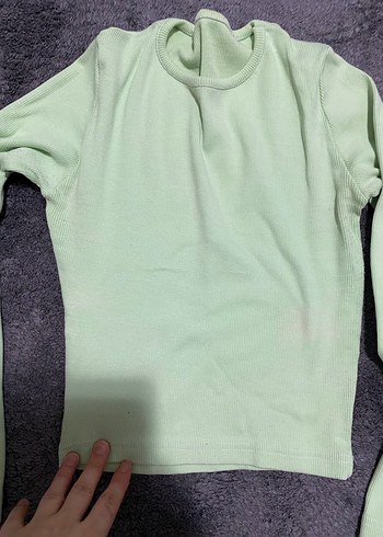 Fitted Uzun Kollu Yeşil Sweatshirt - Görsel 2