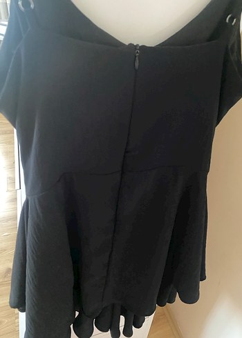 Siyah Drapeli Mini V Yakalı Elbise - Görsel 5