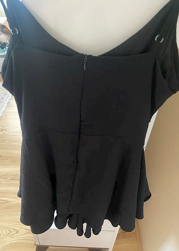 Siyah Drapeli Mini V Yakalı Elbise - Görsel 6