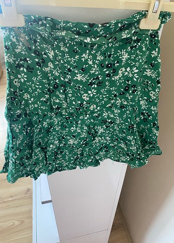 Yeşil Desenli Mini Etek - Görsel 4