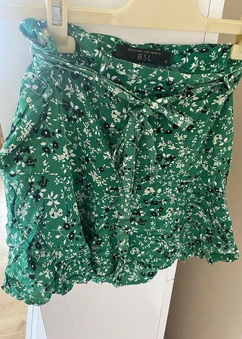 Yeşil Desenli Mini Etek - Görsel 2